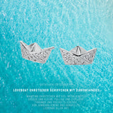 Loveboat Schiffchen Ohrstecker aus Silber mit Zirkoniapavèe