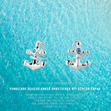 Seaside Anker Ohrstecker aus Silber mit blauem Topas
