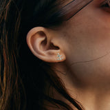 Seaside Anker Ohrstecker aus Silber mit blauem Topas