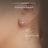 Seaside Anker Ohrstecker aus Silber mit blauem Topas