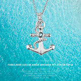 Seaside Anker Anhänger mit Tauoptik aus Silber und Topas