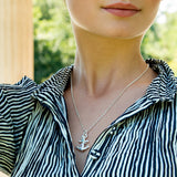 Seaside Anker Anhänger mit Tauoptik aus Silber und Topas