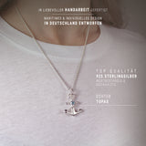 Seaside Anker Anhänger mit Tauoptik aus Silber und Topas