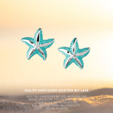 Sealife Seestern Ohrstecker aus Silber mit Brandlack