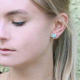 Sealife Seestern Ohrstecker aus Silber mit Brandlack