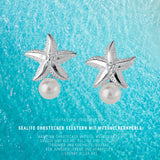 Sealife Seestern Ohrstecker aus Silber mit weißer Muschelkernperle
