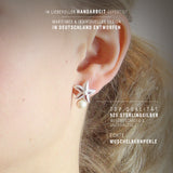 Sealife Seestern Ohrstecker aus Silber mit weißer Muschelkernperle