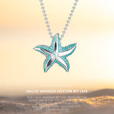 Sealife mittlerer Seestern Anhänger aus Silber mit Brandlack