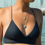 Sealife mittlerer Seestern Anhänger aus Silber mit Brandlack