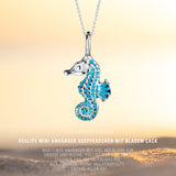 Sealife mini Seepferdchen Anhänger aus Silber mit Brandlack
