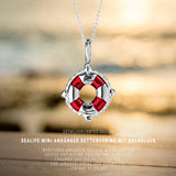 Sealife Mini Rettungsring Anhänger aus Silber mit Brandlack