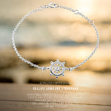 Sealife Armband mit Steuerrad aus Silber und Federring