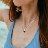 Seadrop Muschel Anhänger aus Silber mit mittelblauem Zirkonia