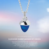 Seadrop klassik Anhänger aus Silber mit dunkelblauem Zirkonia und weißem Zirkoniapavée