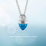 Seadrop Muschel Anhänger aus Silber mit mittelblauem Zirkonia