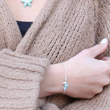 Sealife Armband mit Seepferdchen aus Silber Brandlack und Federring