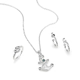 Seaside Anker Anhänger mit Tauoptik aus Silber und Topas