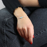 Sealife Armband mit Seepferdchen aus Silber Brandlack und Federring