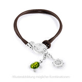 Sealife Charm Schildkröte aus Silber mit grünem Brandlack und Karabiner