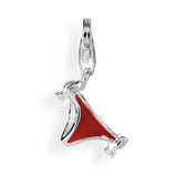 Sealife Charm Bikini Höschen aus Silber mit Brandlack und Karabiner