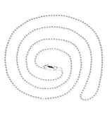 Stabile Kugelkette 1,8 mm aus Silber in der Länge 75 cm mit Karabiner