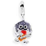 Monster Charm Gitarrist aus Silber mit Brandlack und Karabiner