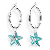 Sealife Seestern Einhänger für Creolen aus Silber mit Brandlack