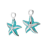 Sealife Seestern Einhänger für Creolen aus Silber mit Brandlack