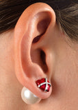 Pearly weiße Muschelkernperle für hinter das Ohr