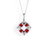 Sealife Mini Rettungsring Anhänger aus Silber mit Brandlack