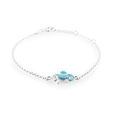 Sealife Armband mit Seepferdchen aus Silber Brandlack und Federring