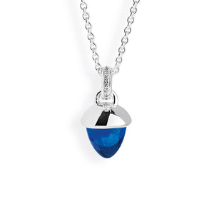 Seadrop klassik Anhänger aus Silber mit dunkelblauem Zirkonia und weißem Zirkoniapavée