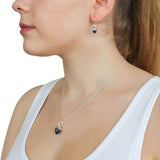 Seadrop klassik Anhänger aus Silber mit dunkelblauem Zirkonia und weißem Zirkoniapavée