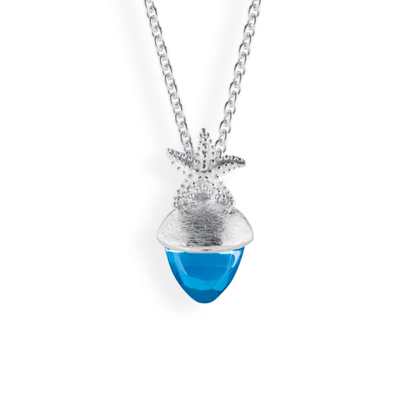 Seadrop Seestern Anhänger aus Silber mit hellblauem Zirkonia