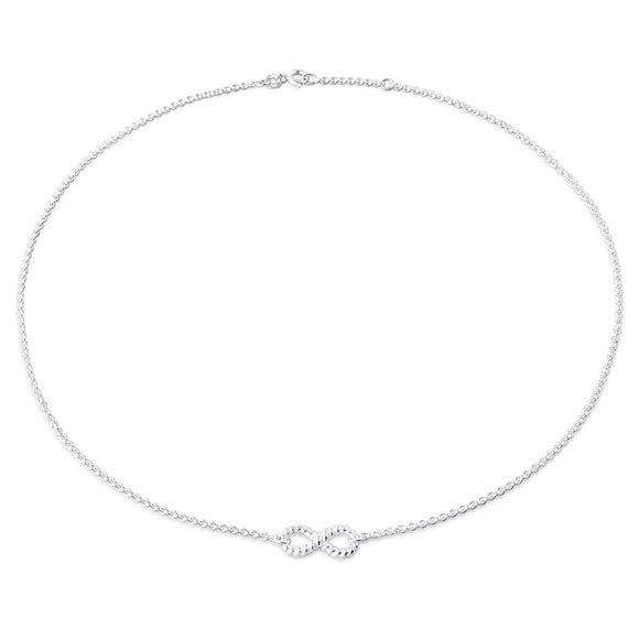 Seaside Collier mit Infinity Symbol aus Silber in der Länge 45 cm
