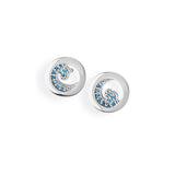 Die perfekte Welle Ohrstecker aus Silber mit blauem Zirkoniapavée