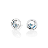 Die perfekte Welle Ohrstecker aus Silber mit blauem Zirkoniapavée