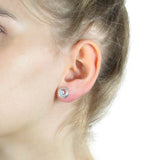 Die perfekte Welle Ohrstecker aus Silber mit blauem Zirkoniapavée