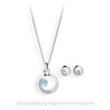 Die perfekte Welle großer Anhänger aus Silber mit blauem Zirkoniapavée
