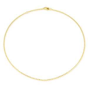 Stabile facettierte Kugelkette 1,8 mm aus Silber goldplattiert in der Länge 45 cm und 42 cm mit Karabiner