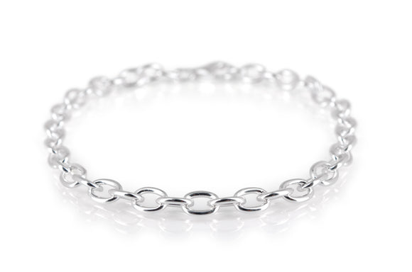Anker Armband aus Silber in der Länge 20 cm mit Karabiner