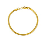 Schlangenketten Armband aus Silber goldplattiert in der Länge 20 cm mit Karabiner