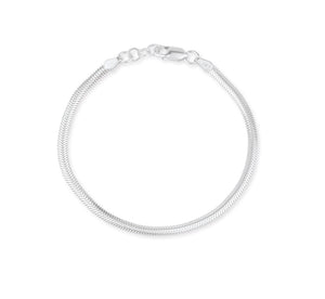 Schlangenketten Armband aus Silber in der Länge 20 cm mit Karabiner