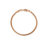 Schlangenketten Armband aus Silber rotgoldplattiert in der Länge 20 cm mit Karabiner