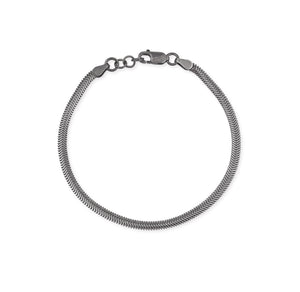 Schlangenketten Armband aus Silber geschwärzt in der Länge 20 cm mit Karabiner