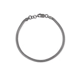 Schlangenketten Armband aus Silber geschwärzt in der Länge 20 cm mit Karabiner