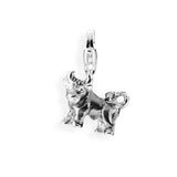 Sternzeichen Charm Stier aus Silber mit Brandlack und Karabiner