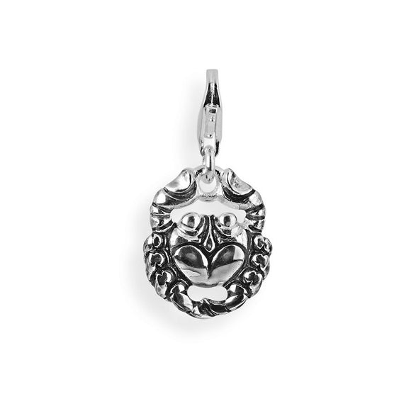 Sternzeichen Charm Krebs aus Silber mit Brandlack und Karabiner
