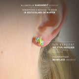 Chameleon Ohrstecker Chameleon aus Silber mit Brandlack