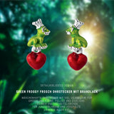 Green Froggy Ohrstecker Frosch aus Silber mit Brandlack
